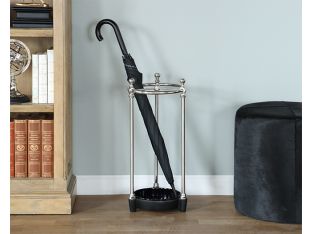 Circular Chrome Umbrella Stand - Cleared