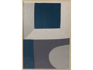Blue And Grey Textile 2  40W X 56H - Cleared Décor