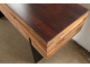 Recycled Wood Block Console Table