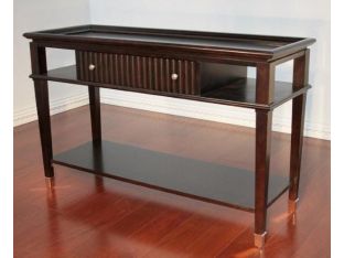 Broadway Console Table with 1 Drawer and Chrome Feet