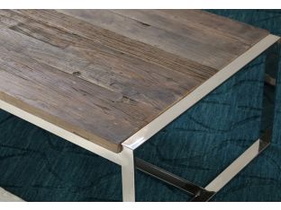 Reclaimed Wood and Stainless Steel Coffee Table