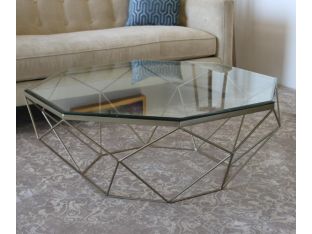 Antique Brass Geometric Coffee Table