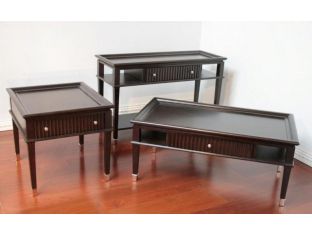 Broadway End Table with 1 Drawer and Chrome Feet
