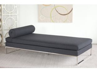 Gray Day Bed with Bolster Pillow