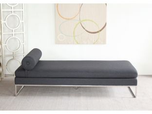 Gray Day Bed with Bolster Pillow