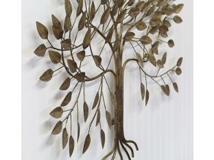 Tree Of Life Brass Wall Sculpture 39W X 34H - Cleared Decor