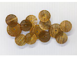 Multiple Brass Discs Wall Sculpture 52W X 28H - Cleared Decor