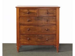 Hand Made Walnut 2 over 3 Chest circa 1840-1860