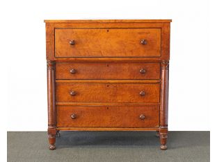 Handmade Birds Eye Maple Empire Chest circa 1840-1860