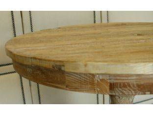 Round Cafe Table in Whitewashed Finish