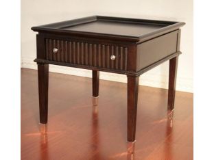 Broadway End Table with 1 Drawer and Chrome Feet