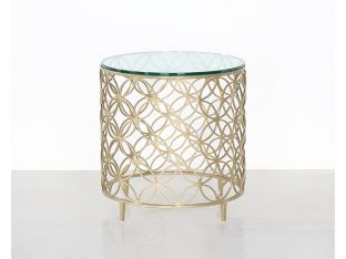 Gold Interlocking Circles End Table
