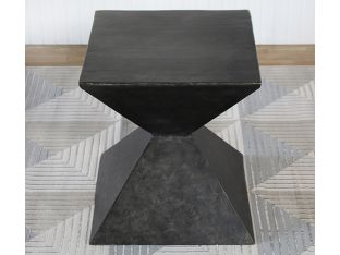 Raw Black Metal End Table