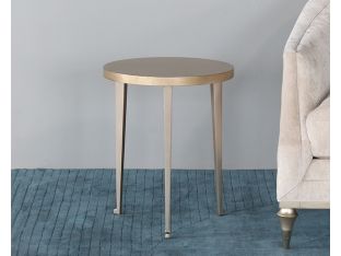 Gold Leaf End Table With Alternating Pattern