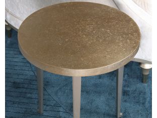 Gold Leaf End Table With Alternating Pattern