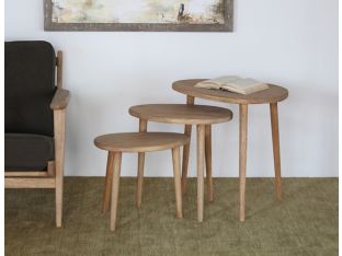 Hardwood Nesting Tables in Natural Finish