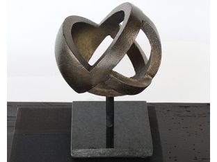 Small Antique Brass Ball Sculpture - Cleared Décor