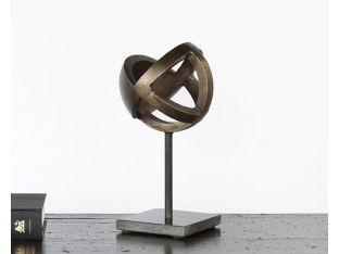 Large Antique Brass Ball Sculpture - Cleared Décor
