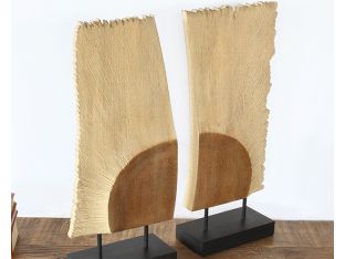 Pair Of Wood Abstract Figures - Cleared Decor