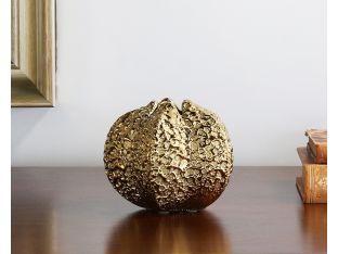 Small Hammered Gold Pinched Vase - Cleared Decor