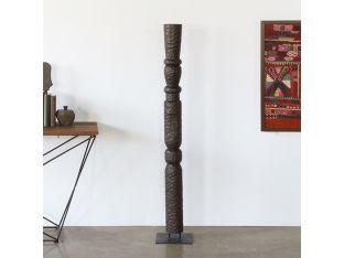 60" H Primitive Totem Sculpture - Cleared Decor