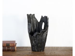 Black Abstract Sculptural Vase - Cleared Decor