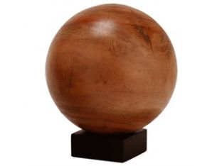 Large Wood Orb on Stand