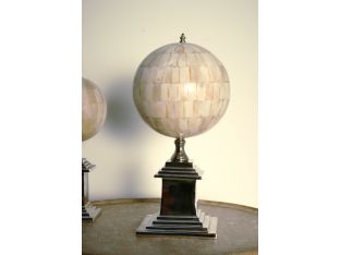 Large Faux Ivory Sphere with Nickel Base