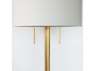 Antique Gold Floor Lamp with Greek Key Base