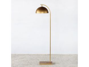 Brass Arch Neck Floor Lamp w/Swiveling Shade