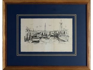 Boats at Harbor 3 24W x 19H