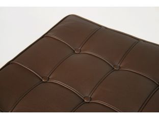 Dark Brown Leather Barcelona Style Lounge Chair