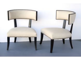 Oly Noel Chair in Dark Brown with Sand Leather Upholstery