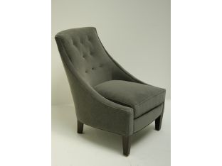 Modern Gray Velvet Slipper Chair