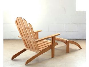 Teak Adirondack Chair With Ottoman