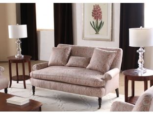 Blush Damask Loveseat with 3 Matching Pillows