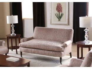 Blush Damask Loveseat with 3 Matching Pillows