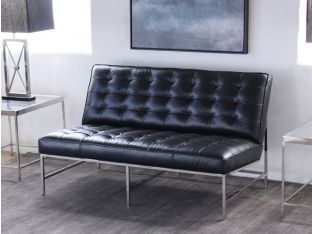 Mitchell Gold Major Love Seat in Black Leather