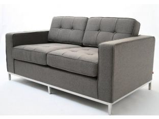Gray Florence Knoll Style Loveseat