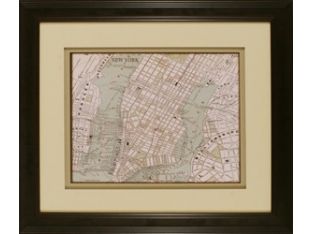 Sepia Map of New York 26W x 22H