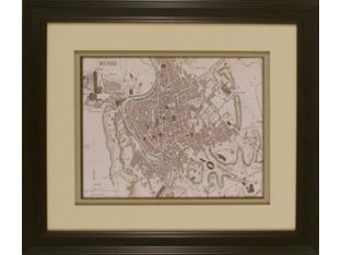 Sepia Map of Rome 26W x 22H