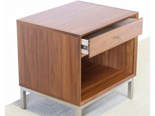 One Drawer Walnut Night Stand