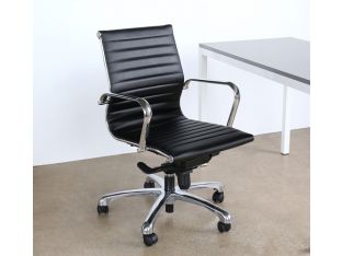 Eames Style Mid Back Black Desk Chair