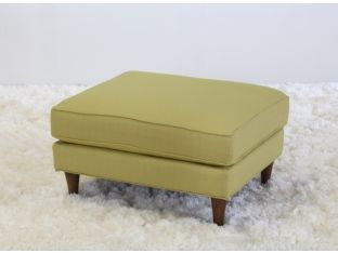 Modern Fern Ottoman with Tapered Walnut Legs