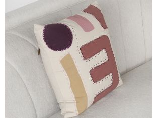 Ivory And Multi Color Geometric Pillow
