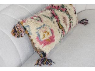 Pink Tribal Pillow With Fringe