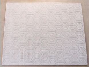 8' x 10' Cream Hand-tufted Wool Pattern Rug