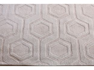 8' x 10' Cream Hand-tufted Wool Pattern Rug