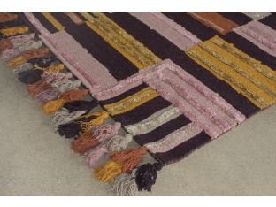 5' X 7'6"  Spice And Bordeaux Hooked Wool Rug