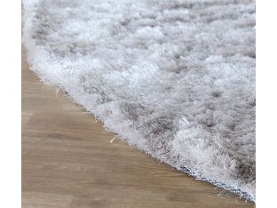 8' Round Grey Platinum Plush Rug